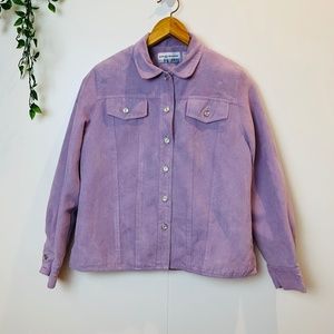 VTG Alfred Dunner Lavender Faux Suede Jacket